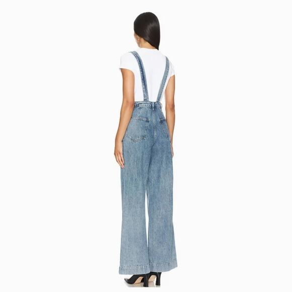 Wide Leg Denim Loose Jumper One Piece We Wore What Bib Overalls size 26 - Picture 2 of 13